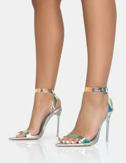 Azure Iridsecent Holographic Barely There Pointed Toe Stiletto Heels -LoafLuxe Shop 771A2573copy1
