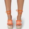 Take Off Orange Embroidered Portofino Lace Up Raffia Square Toe Wedge Heels -LoafLuxe Shop 771A2590