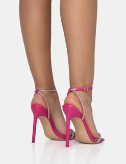 Evan Pink Pu Diamante Barely There Square Toe Stiletto Heels 9 Evan Pink Pu Diamante Barely There Square Toe Stiletto Heels -LoafLuxe Shop 771A2593