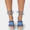 Take Off Navy Embroidered Santorini Lace Up Raffia Square Toe Wedge Heels -LoafLuxe Shop 771A2608
