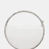 The Alessia White Croc Pu Circle Diamante Grab Bag -LoafLuxe Shop 771A2780