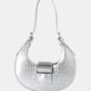 The Sicily Silver Croc Buckle Feature Hobo Shoulder Bag -LoafLuxe Shop 771A2937