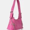The Chain Bright Pink Denim Shoulder Bag -LoafLuxe Shop 771A2965