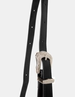 The Kass Black Pu Western Adjustable Shoulder Crossbody Bag -LoafLuxe Shop 771A3003