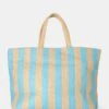 The Nikki Blue Stripe Canvas Top Handle Tote Bag 1 The Nikki Blue Stripe Canvas Top Handle Tote Bag -LoafLuxe Shop 771A3024