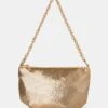 The Slouch Gold Diamante Chainmail Baguette Chain Detail Shoulder Bag -LoafLuxe Shop 771A3054