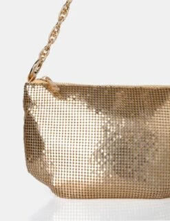 The Slouch Gold Diamante Chainmail Baguette Chain Detail Shoulder Bag 7 The Slouch Gold Diamante Chainmail Baguette Chain Detail Shoulder Bag -LoafLuxe Shop 771A3055