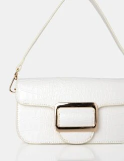 The Jana White Croc Removeable Shoulder Strap Baguette Bag -LoafLuxe Shop 771A3058