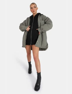 Padded Oversized Shacket Slate -LoafLuxe Shop 771A32441