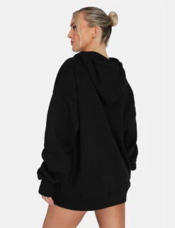 Oversized Zip Through Hoodie Black -LoafLuxe Shop 771A33721
