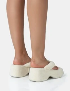 Havana Ecru Towelling Flip Flop Chunky Platform Sandals -LoafLuxe Shop 771A3457 f9d8c55d d2d4 4fb1 aedb c5c4b2a1f617