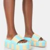 Seashore Blue Stripe Raffia Slider Flatform Sandals -LoafLuxe Shop 771A3512 51103254 f4ee 469c b289 85a976a3b627
