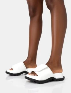 Blaze White Nylon Sporty Slider Sandals 8 Blaze White Nylon Sporty Slider Sandals -LoafLuxe Shop 771A3522 f256e682 e6f8 4b44 b46a 196a79b30d36