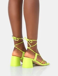 Aloha Lime Lace Up Block Mid Heeled Sandals -LoafLuxe Shop 771A3550 4d163af0 3b7c 47c0 9145 794e4784023e