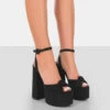 Knot On Black Faux Suede Knotted Platform High Heeled Sandals -LoafLuxe Shop 771A4047