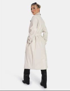 Longline PU Belted Ecru Trench -LoafLuxe Shop 771A40501