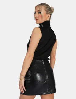 Carabiner Waist Battered Pu Mini Skirt Black -LoafLuxe Shop 771A4375118.57.17