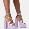 Breanna Lilac Satin Strappy Ankle Extreme Double Platform Block Heels -LoafLuxe Shop 771A4485copy be6beb56 aa0e 4fed a9a8 e95285b818de