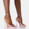 Doll Pink Metallic Perspex Strappy Ankle Platform Square Toe Flared Block Heel -LoafLuxe Shop 771A4504 1f3ebbe8 d2d2 4a25 b80a e0cfa3ab565d