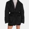 Belted Puffer Blazer Black -LoafLuxe Shop 771A46191