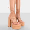 Glow Girl Nude PU Lace Up Platform High Heels 1 Glow Girl Nude PU Lace Up Platform High Heels -LoafLuxe Shop 771A4630