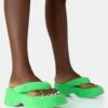 Havana Lime Towelling Flip Flop Chunky Platform Sandals -LoafLuxe Shop 771A4726