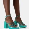 Playout Turquoise Satin Diamante Strappy Platform Square Toe Mid Block Heels 1 Playout Turquoise Satin Diamante Strappy Platform Square Toe Mid Block Heels -LoafLuxe Shop 771A4759