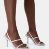 Sophia White PU Barely There Square Toe Mid Stiletto Heels -LoafLuxe Shop 771A4781