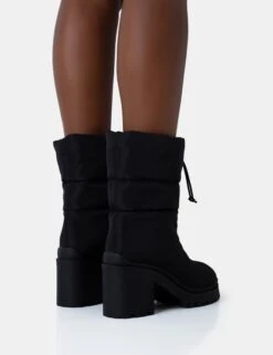 Vine Black Nylon Padded Toggle Ankle Boots -LoafLuxe Shop 771A4796