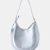 Zeta Metallic Silver Hobo Shoulder Bag -LoafLuxe Shop 771A4834