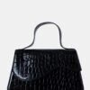The Polly Black Croc Top Handle Mini Bag -LoafLuxe Shop 771A4849