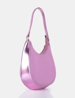 Zeta Metallic Pink Hobo Shoulder Bag -LoafLuxe Shop 771A4862 7fbbbac4 4abe 4faa 9000 f8fbcbe77593