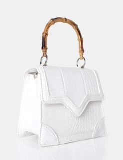 Jessica White Bamboo Top Handle Croc Mini Bag -LoafLuxe Shop 771A4869 e45b641e 6b82 4fb9 b46a 89b407653f1a