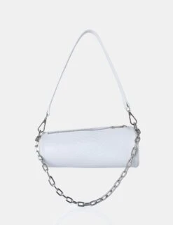 The Claudia White Croc Shoulder Bag -LoafLuxe Shop 771A4886