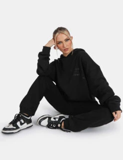 Oversized Text Detail Hoodie Black -LoafLuxe Shop 771A4946 1 9948230d 5801 4b46 8c3a a017a0c848dc