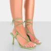 Harriet Green PU Square Toe Lace Up Heels -LoafLuxe Shop 771A4974