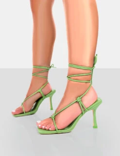 Harriet Green PU Square Toe Lace Up Heels 8 Harriet Green PU Square Toe Lace Up Heels -LoafLuxe Shop 771A4976