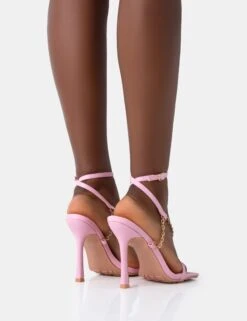 Catwalk Baby Pink PU Chain Strappy Square Toe Stiletto Heels 9 Catwalk Baby Pink PU Chain Strappy Square Toe Stiletto Heels -LoafLuxe Shop 771A5031
