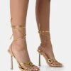 Glow Up Gold PU Knotted Strappy Lace Up Square Toe Stiletto Heels -LoafLuxe Shop 771A5056 429cafa5 d13f 40e6 858c c5c82f93c23c