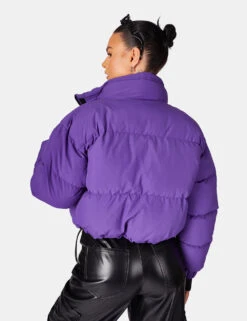 CROPPED POCKET DETAIL PUFFER PURPLE -LoafLuxe Shop 771A5119