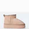 Theo Beige Faux Suede Ultra Mini Ankle Platform Boots -LoafLuxe Shop 771A5174