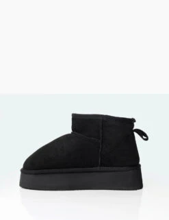 Theo Black Faux Suede Ultra Mini Ankle Platform Boots -LoafLuxe Shop 771A5182 846b0b6b def4 473b a954 f258a9282daa