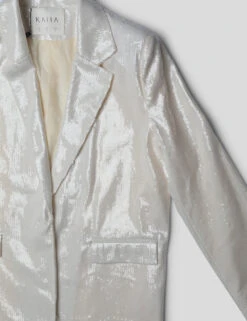 PREMIUM SEQUIN OVERSIZED BLAZER ECRU -LoafLuxe Shop 771A5197