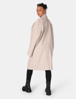 Longline Oversized Wool Coat Stone -LoafLuxe Shop 771A5238