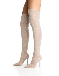 It Girl Nude Diamante Holographic Detailed Mesh Pointed Toe Stiletto Sock Boot Heels 8 It Girl Nude Diamante Holographic Detailed Mesh Pointed Toe Stiletto Sock Boot Heels -LoafLuxe Shop 771A5280 dec3bcf9 5948 448a 9fcb 2fe809b90fa1