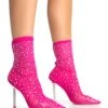 VIP Hot Pink Diamante Detailed Mesh Pointed Toe Stiletto Sock Boot Heels 2 VIP Hot Pink Diamante Detailed Mesh Pointed Toe Stiletto Sock Boot Heels -LoafLuxe Shop 771A5292