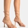 Keri Nude Pu Strappy Lace Up Mid Heels 2 Keri Nude Pu Strappy Lace Up Mid Heels -LoafLuxe Shop 771A5399