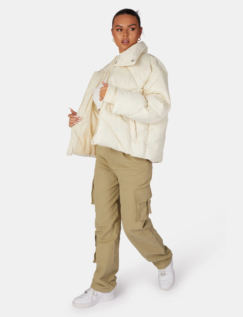 Soft Touch Quilted Puffer Jacket Ecru 3 Soft Touch Quilted Puffer Jacket Ecru