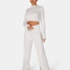 V Front Wide Leg Ribbed Knitted Trousers White -LoafLuxe Shop 771A5529 42c11f35 3459 4734 950d 2b15482fb568