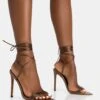 Merlot Metallic Chocolate Lace Up Wrap Around Pointed Toe Stiletto Heel -LoafLuxe Shop 771A5614